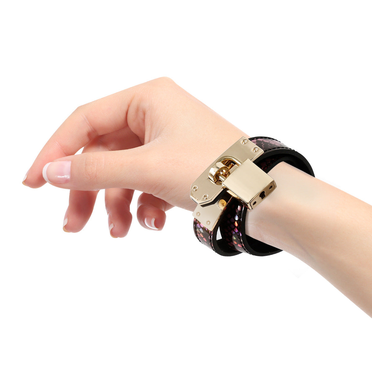 Collare e manette in pelle 2-in-1
