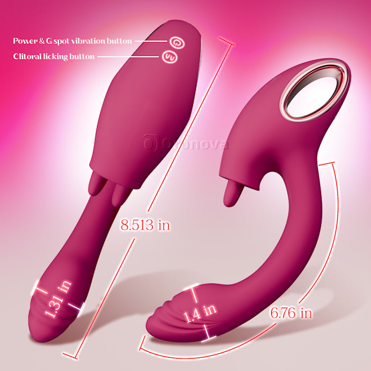 Doppio Vibratore a Leccamento per Punto G