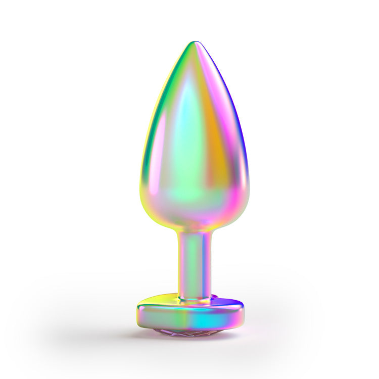 Set di plug anali in metallo con pietre preziose arcobaleno