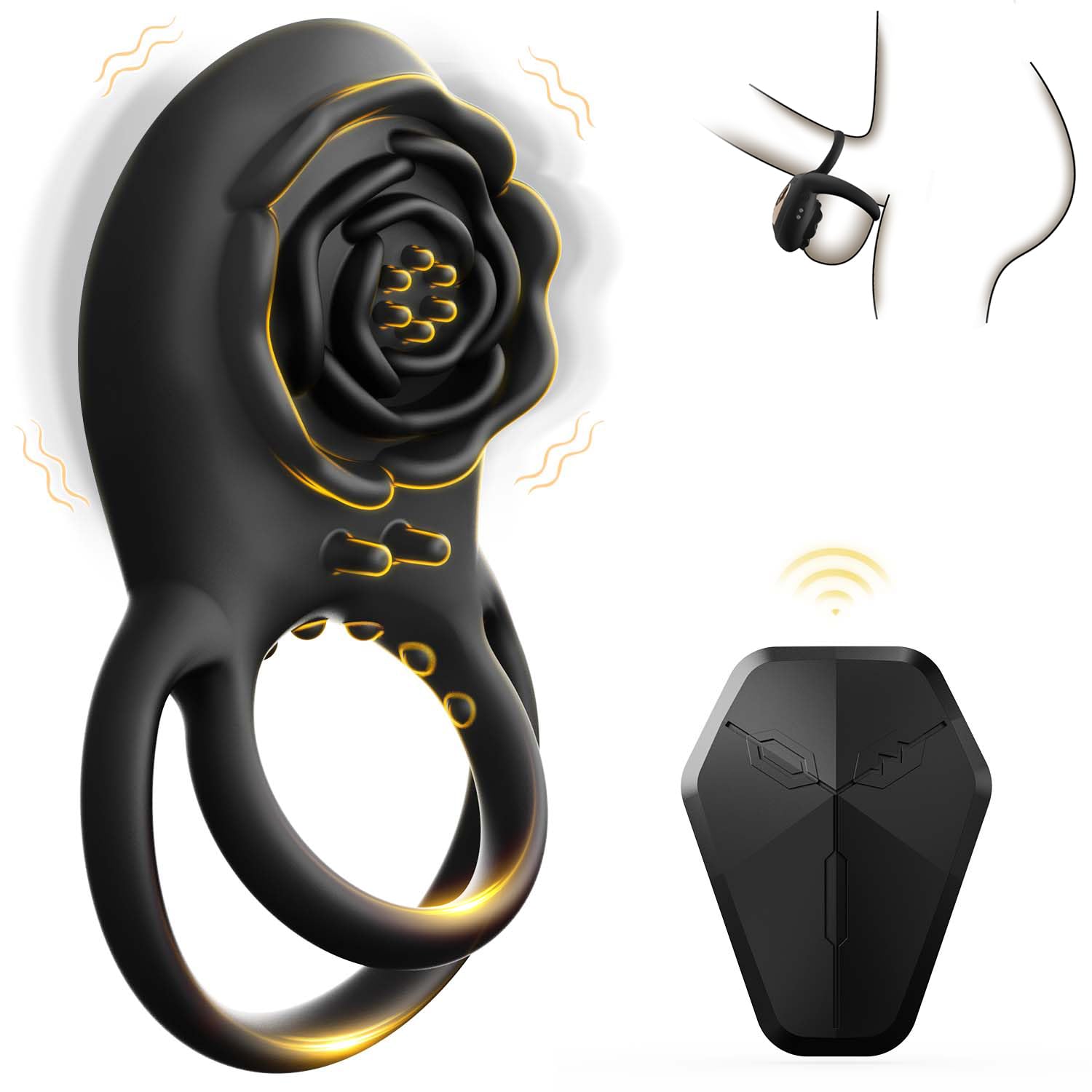Anello vibrante per pene Enchanting Rose con stimolazione clitoridea