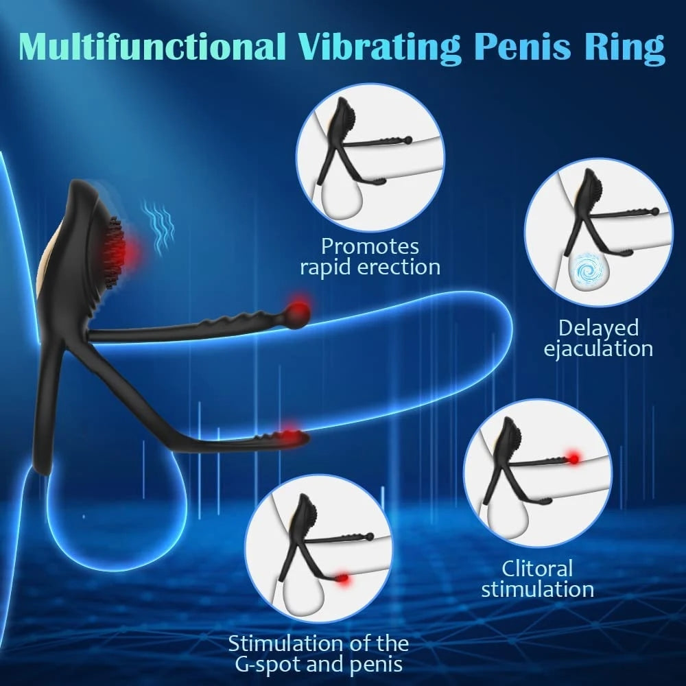 Anello vibrante 2-in-1 con stimolazione clitoridea