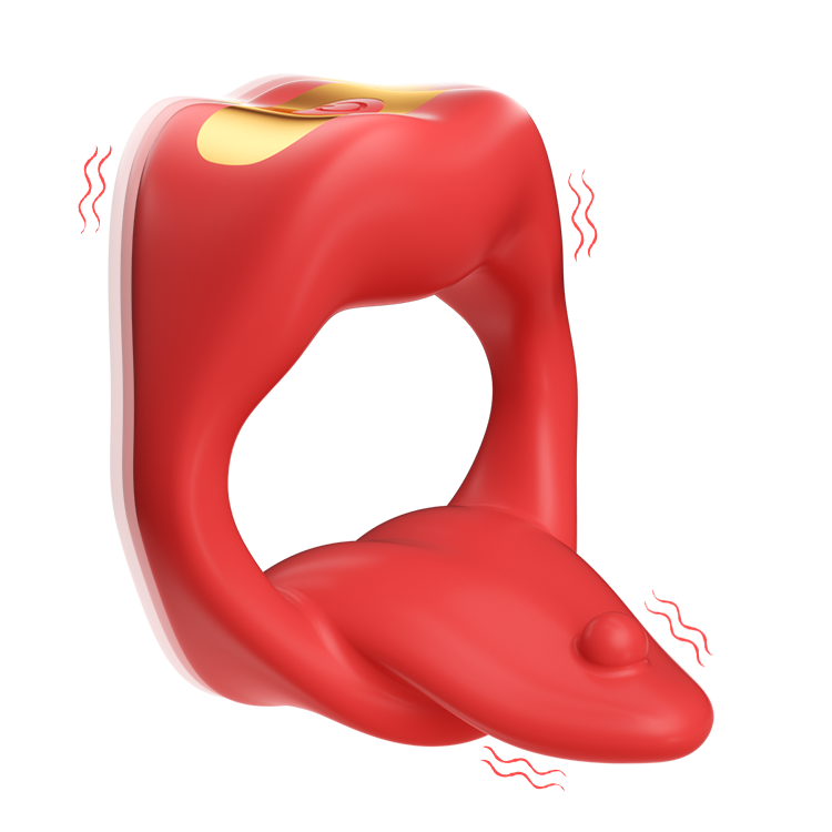 Anello per il Pene con Stimolazione Linguale - Vibratore e Giocattolo per Coppia