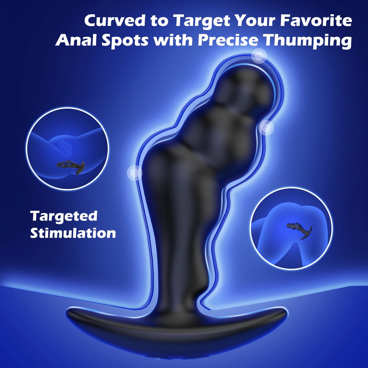 Massaggiatore Prostatico in Silicone e Vibratore Plug Anale per Stimolazione del Punto G Maschile