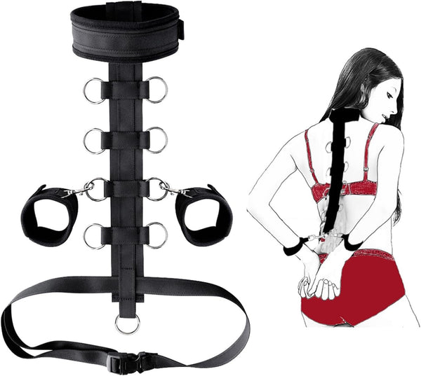 Set di bondage definitivo con collare regolabile e manette