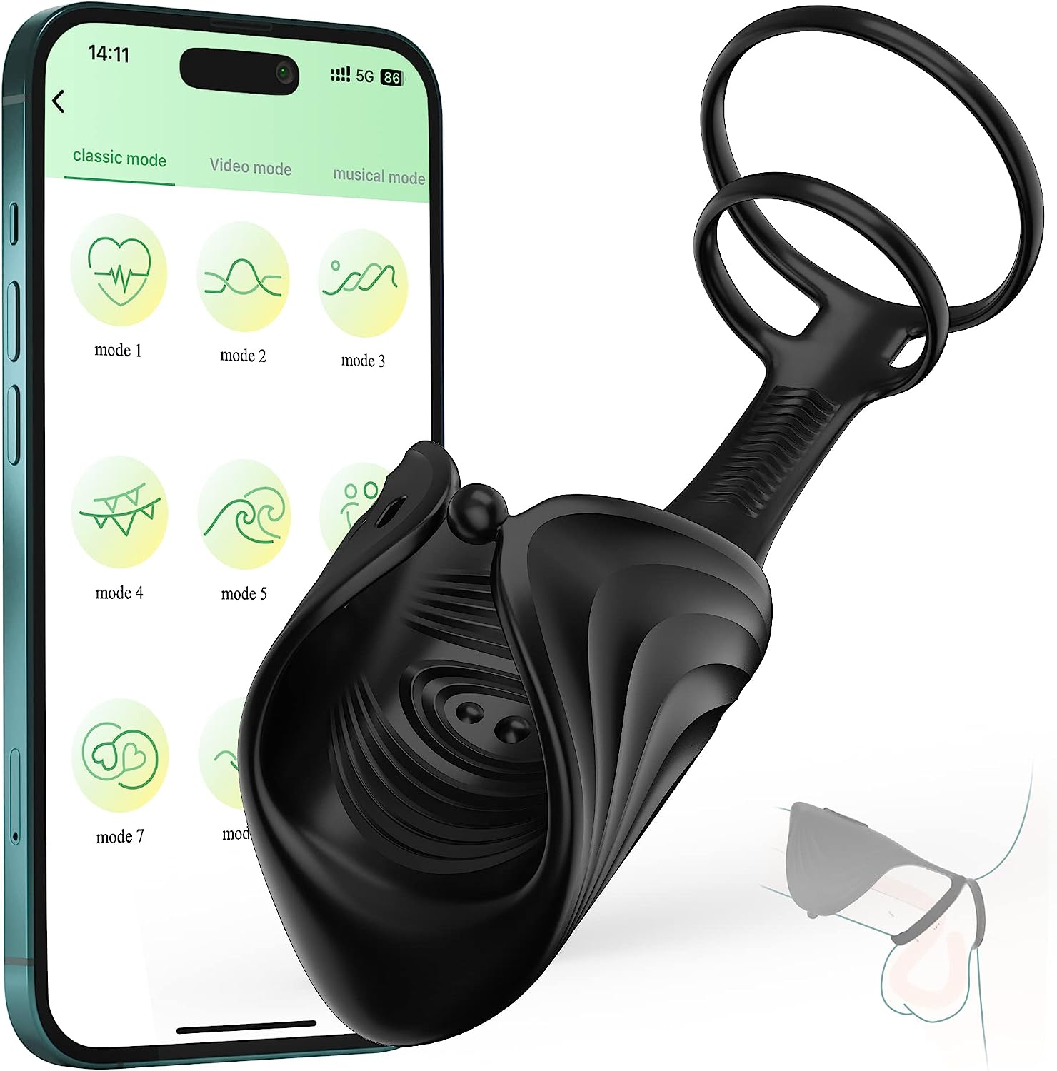 Vibratore Vibrante per Pene - Controllato da App & Anello per Pene