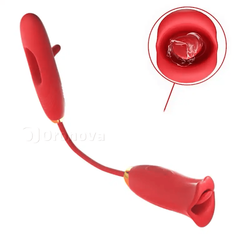 Vibratore a sbattimento per punto G con funzione di bacio e lingua vibrante