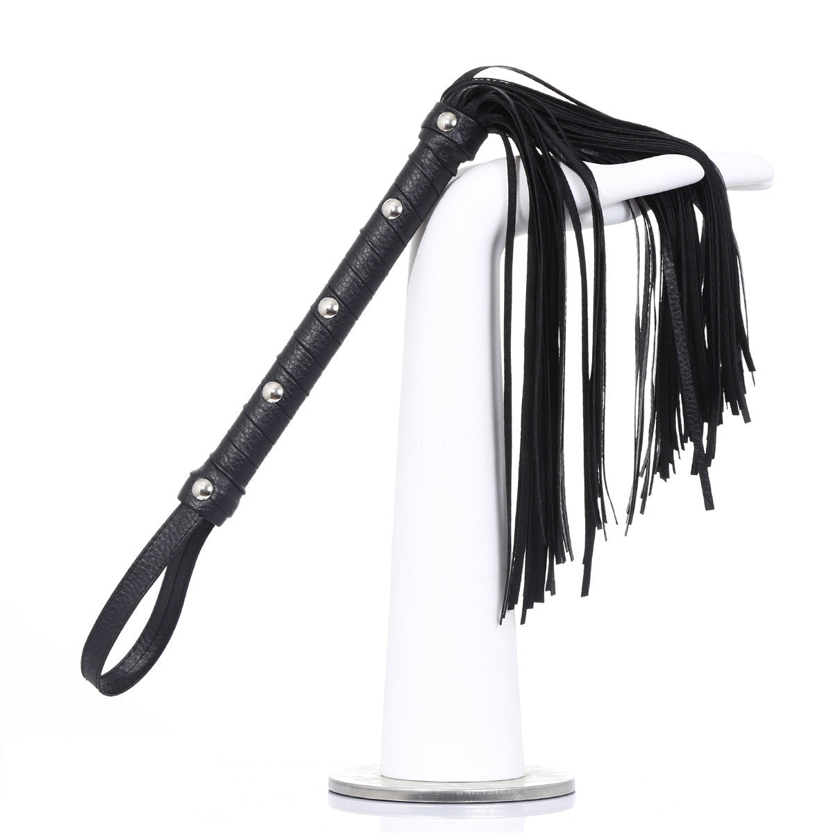 Frusta in pelle BDSM – Flogger con manico chiodato per donne e coppie