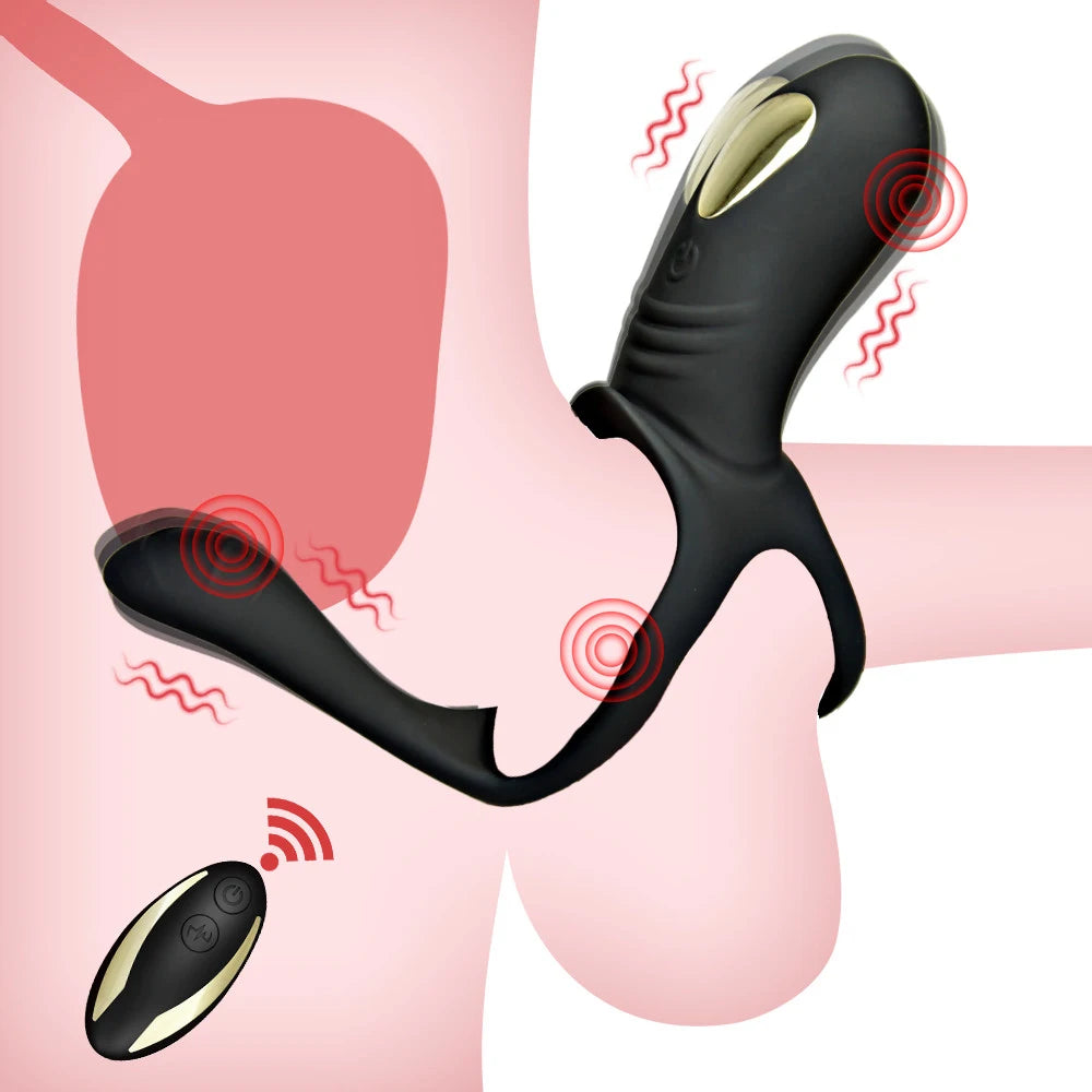Anello vibrante per pene con stimolazione clitoridea e del punto G per coppie