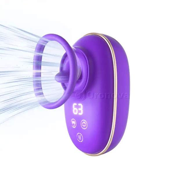 Vibratore succhiante clitorideo con leccata di lingua e vibrazione intensa