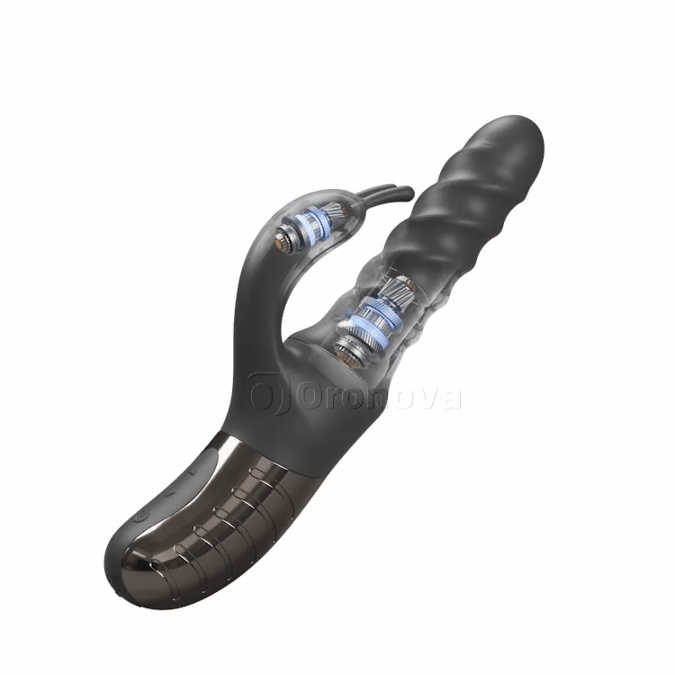 Vibratore a spinta 360 ° e rotante – Stimolatore doppio motore per punto G e clitoride