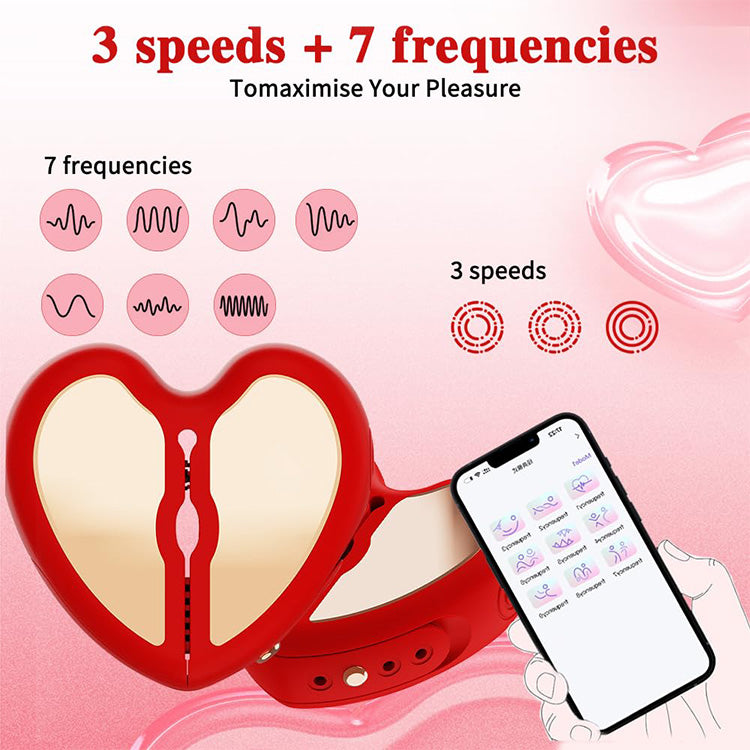 Pinze per capezzoli a forma di cuore controllate tramite app con 10 modalità di vibrazione