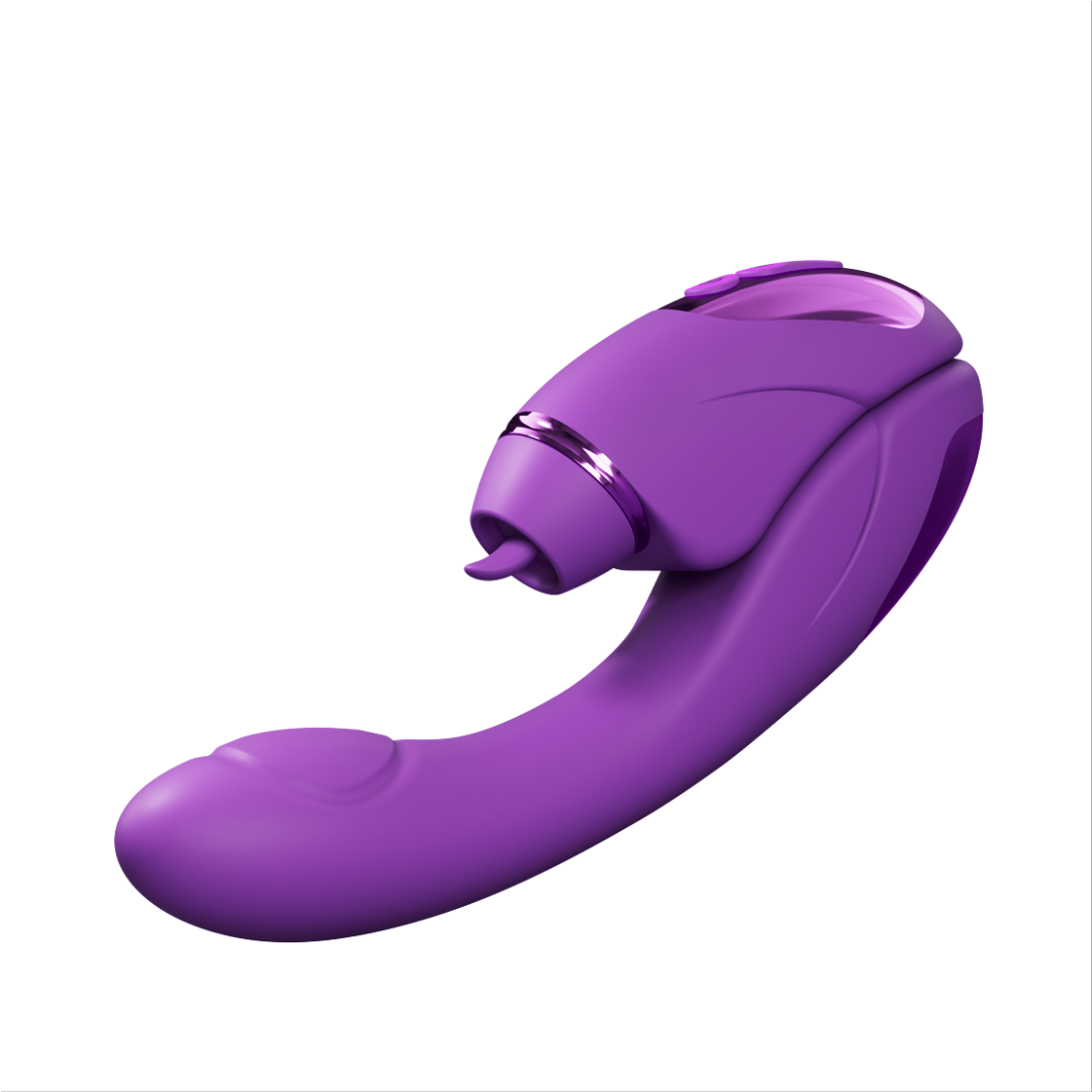 Vibratore 2-in-1 a doppia funzione con 10 modalità di vibrazione, 10 modalità di percussione e 4 testine intercambiabili