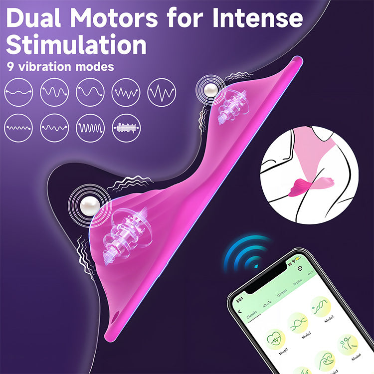 Vibratore indossabile a doppio motore con controllo tramite app