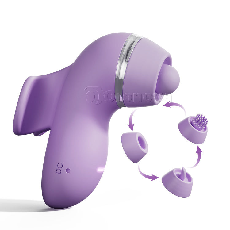 Vibratore Multifunzione 4-in-1 | Piacere con Sbattere, Leccare, Spazzolare e Aspirazione
