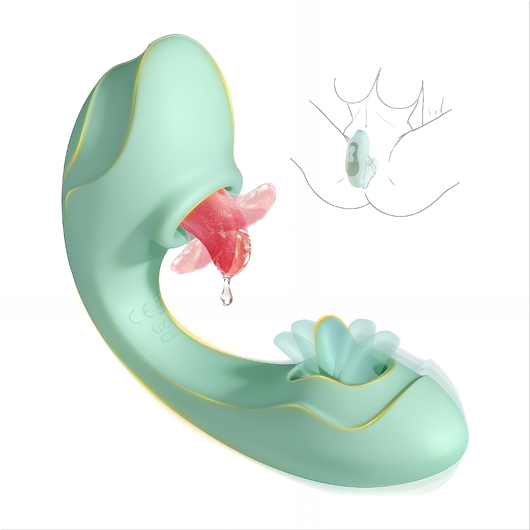Vibratore 2 in 1 per lingua e picchiettamento – Stimolazione clitoridea con leccamento, 7 modalità di leccamento e 7 di picchiettamento