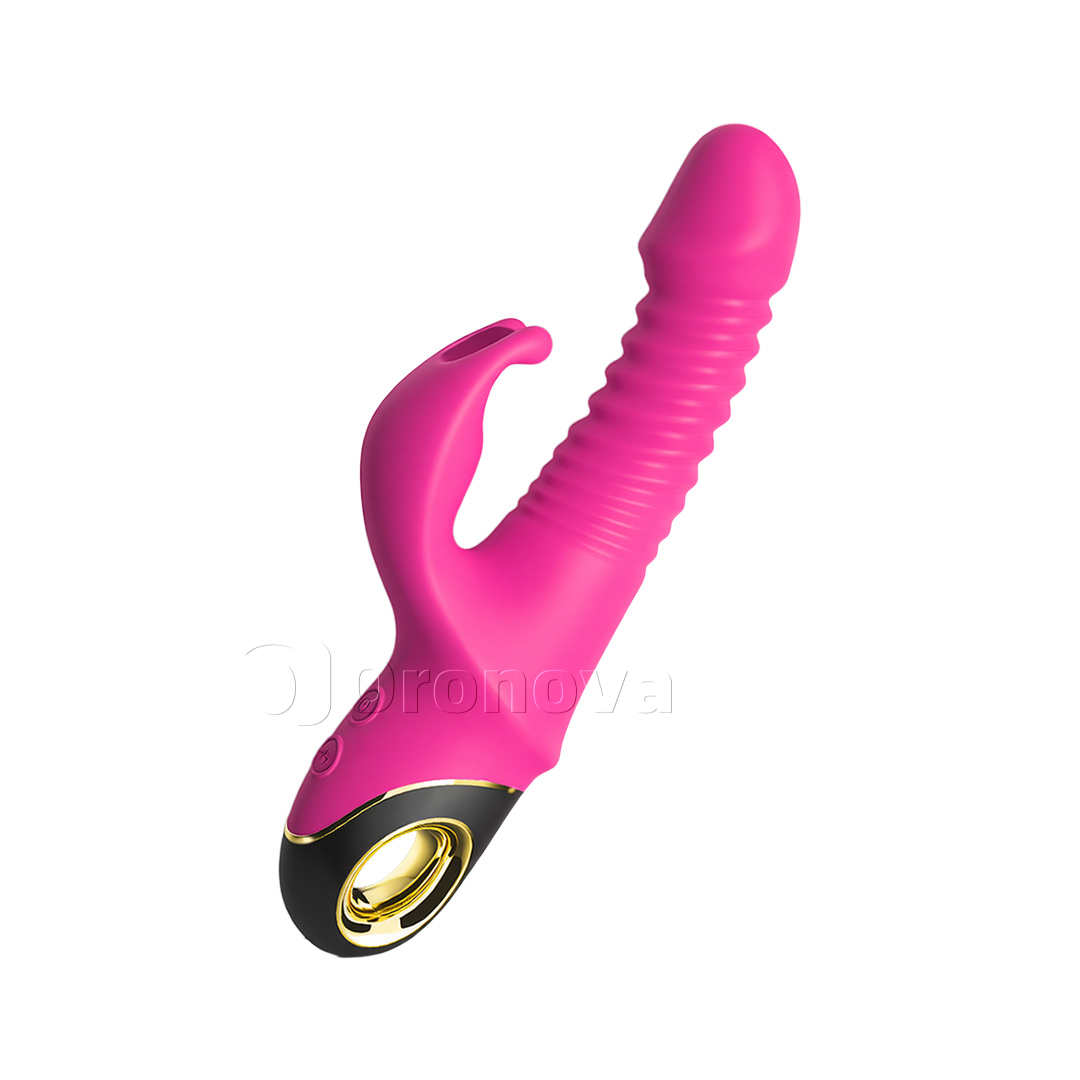 Vibratore 3-in-1 con spinta e rotazione, con 9 modalità di rotazione. Possibilità infinite.