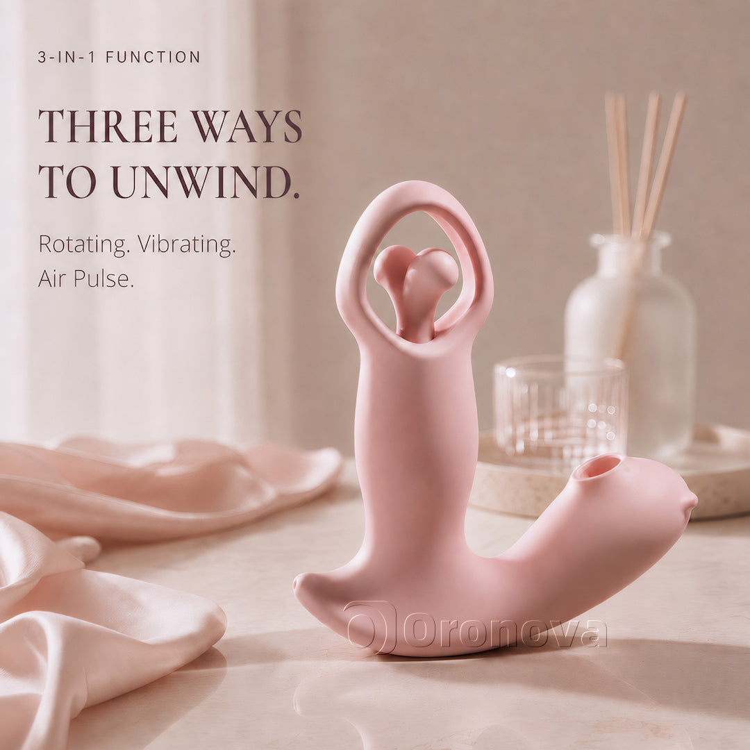 Vibratore rotante a impulsi con flusso d’aria, smart e con app, 3-in-1