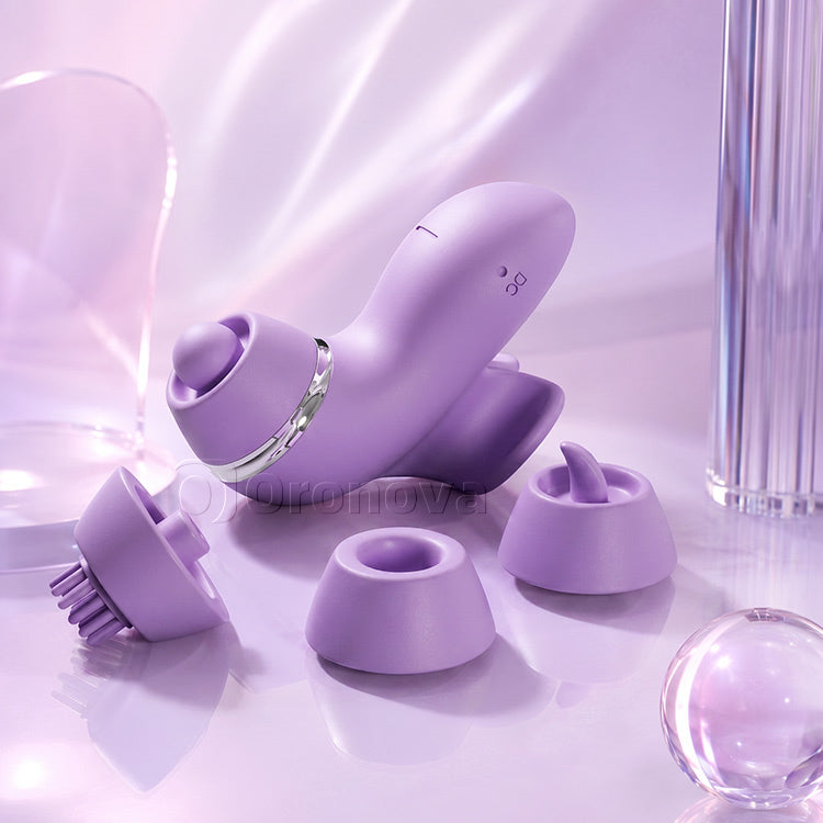 Vibratore Multifunzione 4-in-1 | Piacere con Sbattere, Leccare, Spazzolare e Aspirazione