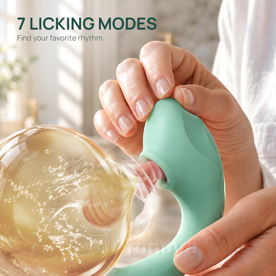 Vibratore 2 in 1 per lingua e picchiettamento – Stimolazione clitoridea con leccamento, 7 modalità di leccamento e 7 di picchiettamento