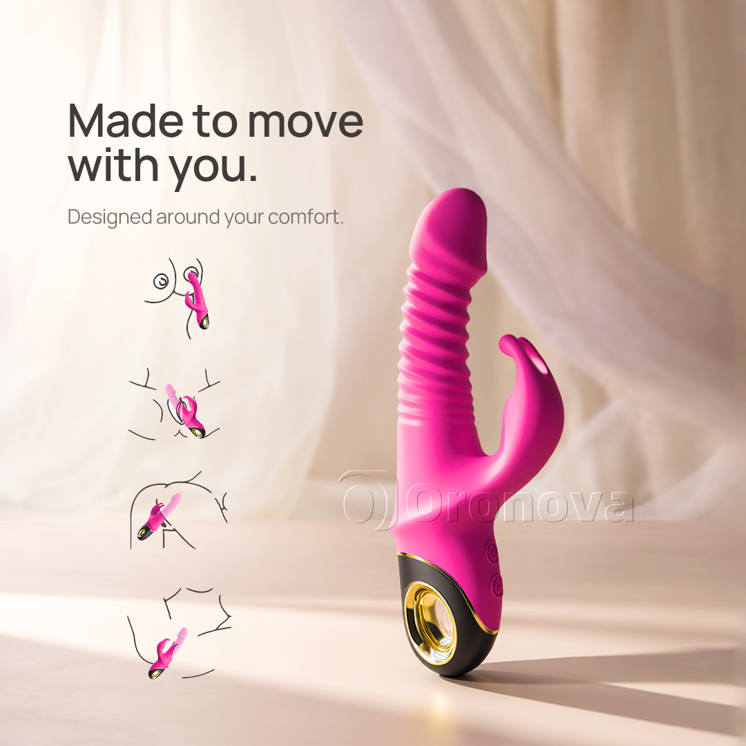 Vibratore 3-in-1 con spinta e rotazione, con 9 modalità di rotazione. Possibilità infinite.