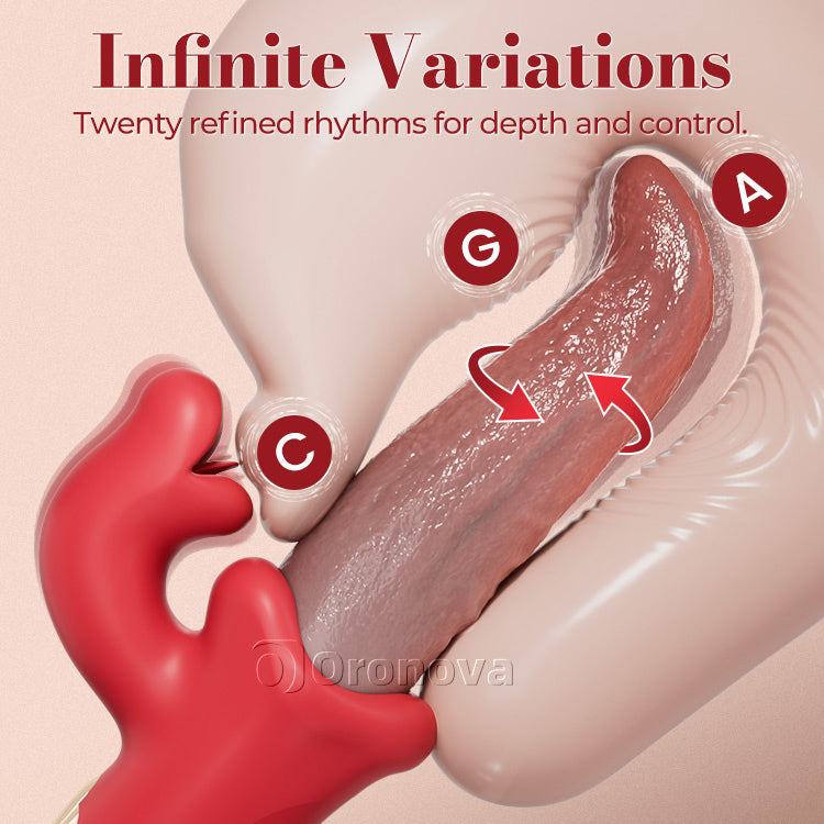Vibratore Oscillante con Lingua Leccante, Stimolazione della Lingua e Oscillazione