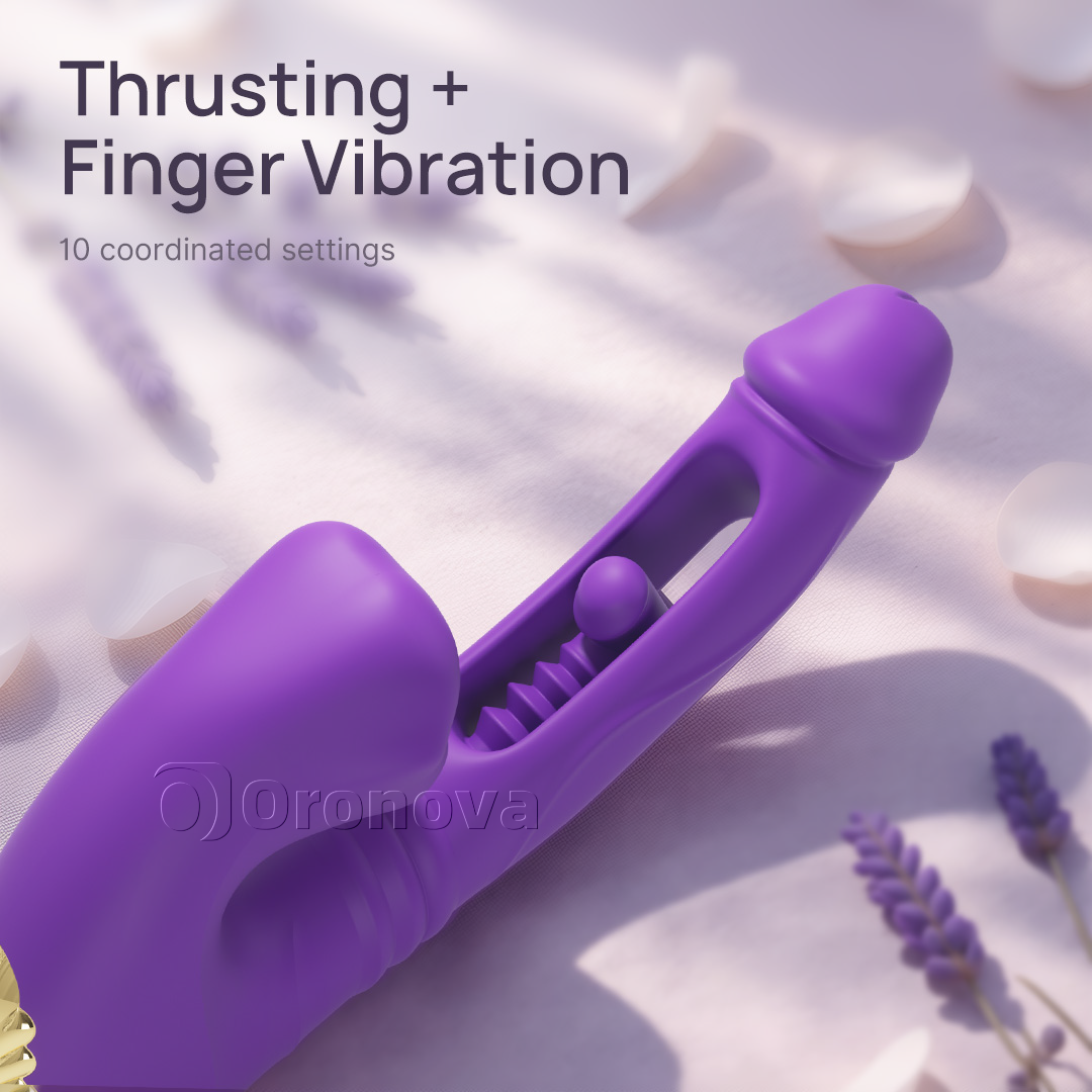 Vibratore penetrante cavo con vibrazione sulla punta delle dita, vibrazione della testa e stimolazione labiale tramite morso