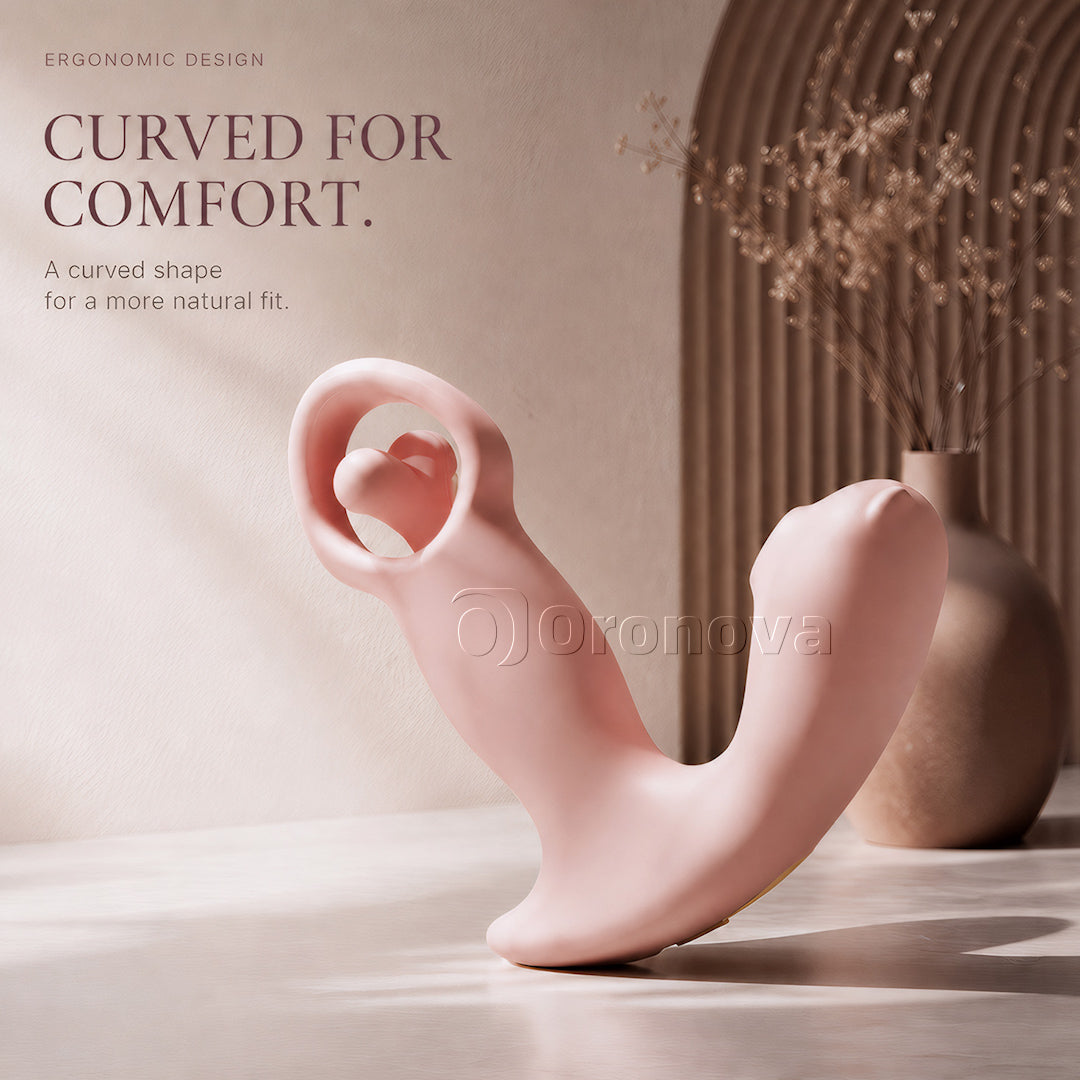 Vibratore rotante a impulsi con flusso d’aria, smart e con app, 3-in-1