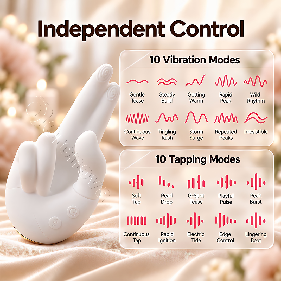 Vibratore riscaldante a forma di mano–10 modalità di vibrazione, 10 schemi di percussione e stimolazione a doppio dito