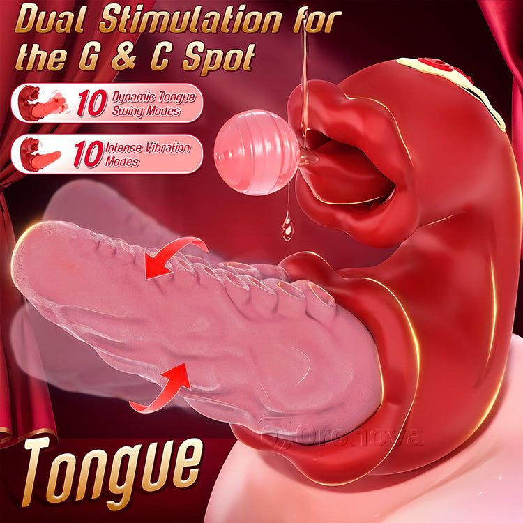 Vibratore Polpo 2-in-1 con Stimolatore Lingua – 10 Modalità di Vibrazione