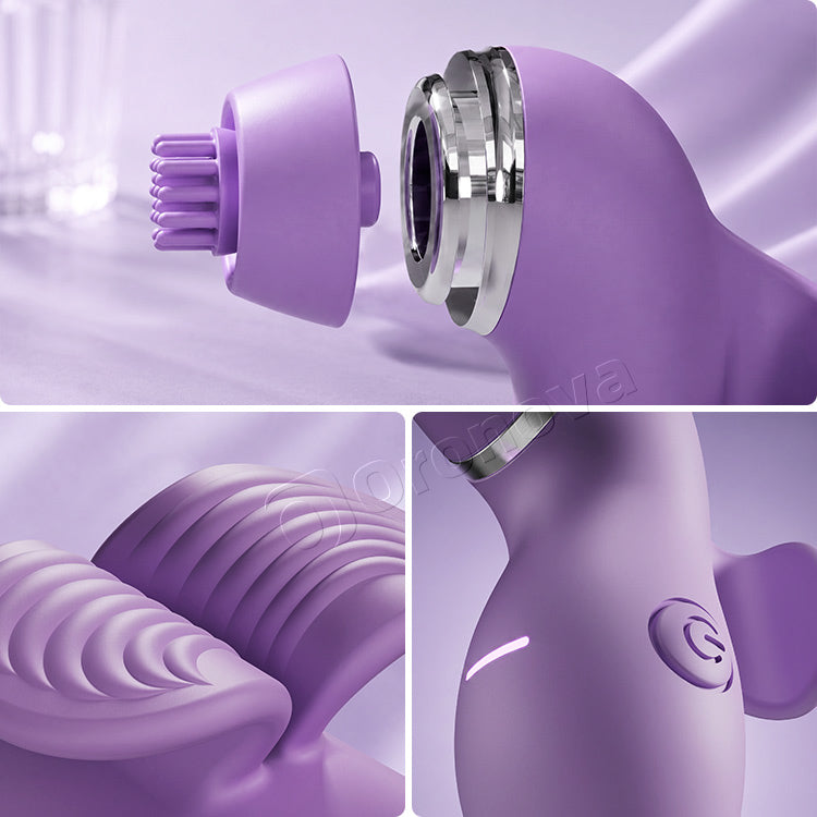 Vibratore Multifunzione 4-in-1 | Piacere con Sbattere, Leccare, Spazzolare e Aspirazione