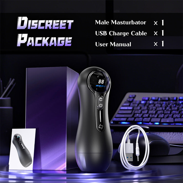 Masturbatore Maschile Automatico – 4 Modalità di Aspirazione, 9 Vibrazioni, Display LED