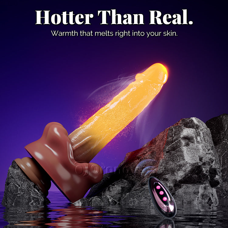 Dildo vibrante con bocca da 9 pollici con calore e telecomando