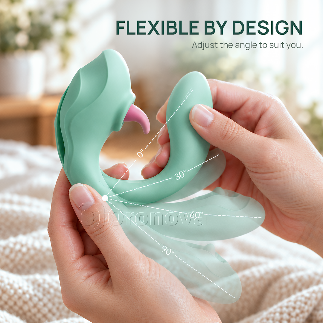 Vibratore 2 in 1 per lingua e picchiettamento – Stimolazione clitoridea con leccamento, 7 modalità di leccamento e 7 di picchiettamento