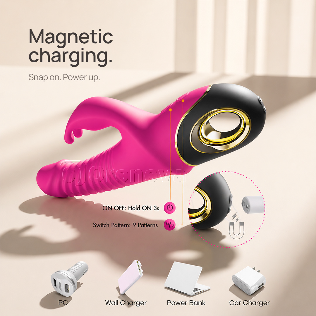 Vibratore 3-in-1 con spinta e rotazione, con 9 modalità di rotazione. Possibilità infinite.