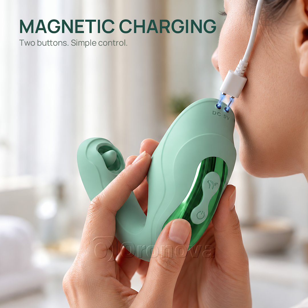 Vibratore 2 in 1 per lingua e picchiettamento – Stimolazione clitoridea con leccamento, 7 modalità di leccamento e 7 di picchiettamento