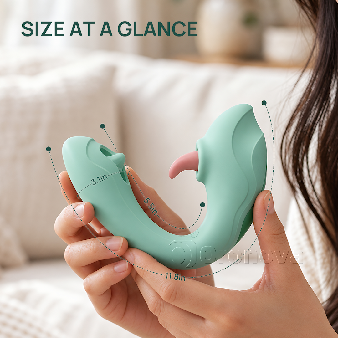 Vibratore 2 in 1 per lingua e picchiettamento – Stimolazione clitoridea con leccamento, 7 modalità di leccamento e 7 di picchiettamento