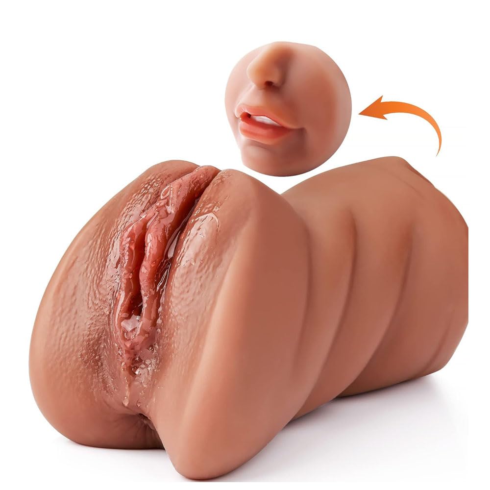 6.9 Inch Realistic Pocket Pussy color carne Masturbatore maschile 3-in-1