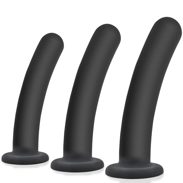 Silicone Anal Plug Kit with Suction Base for Prostate & G-Spot Play