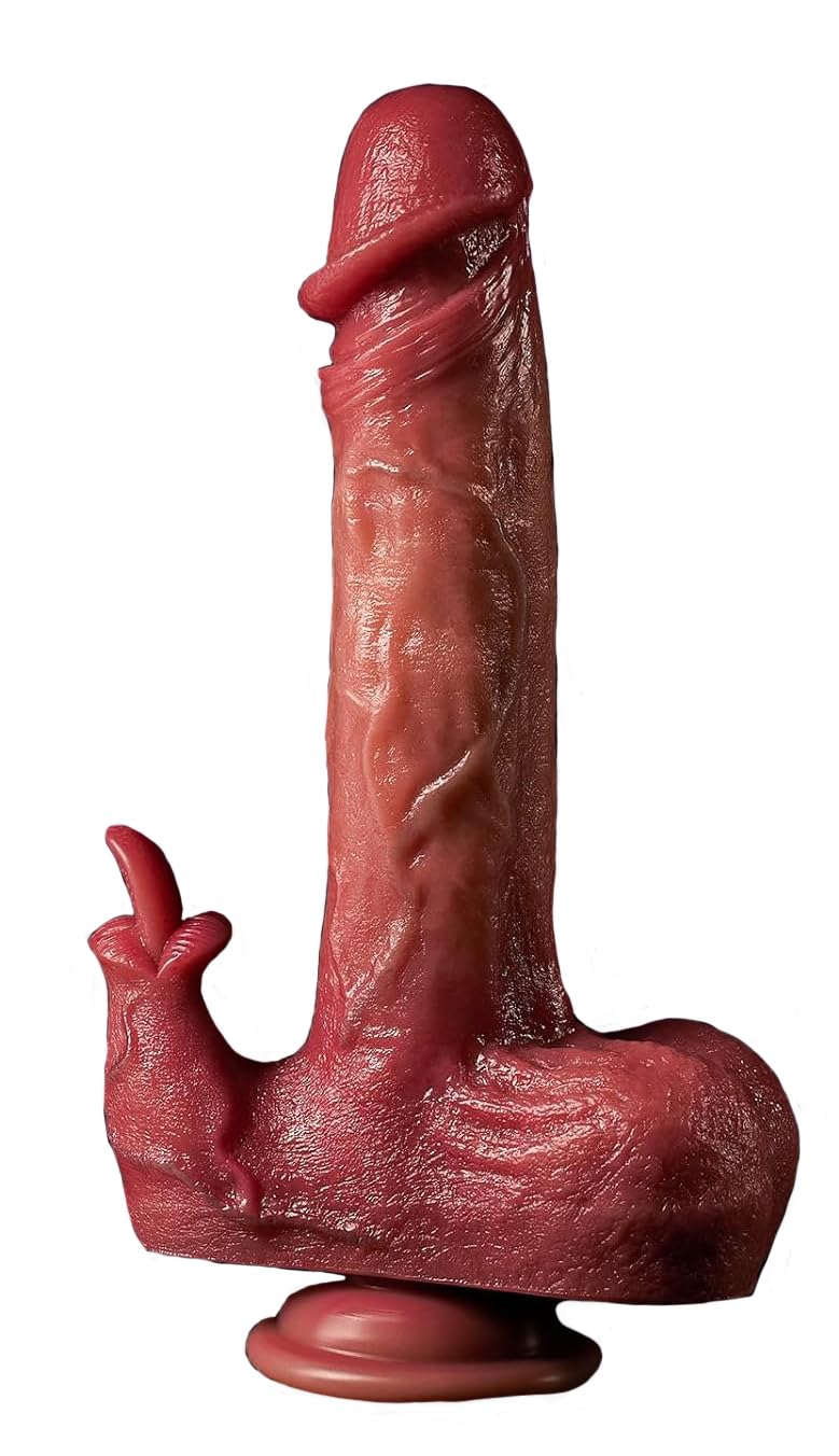 Vibratore Dildo Bocca a Doppia Vibrazione - Texture Realistica e Motore Silenzioso