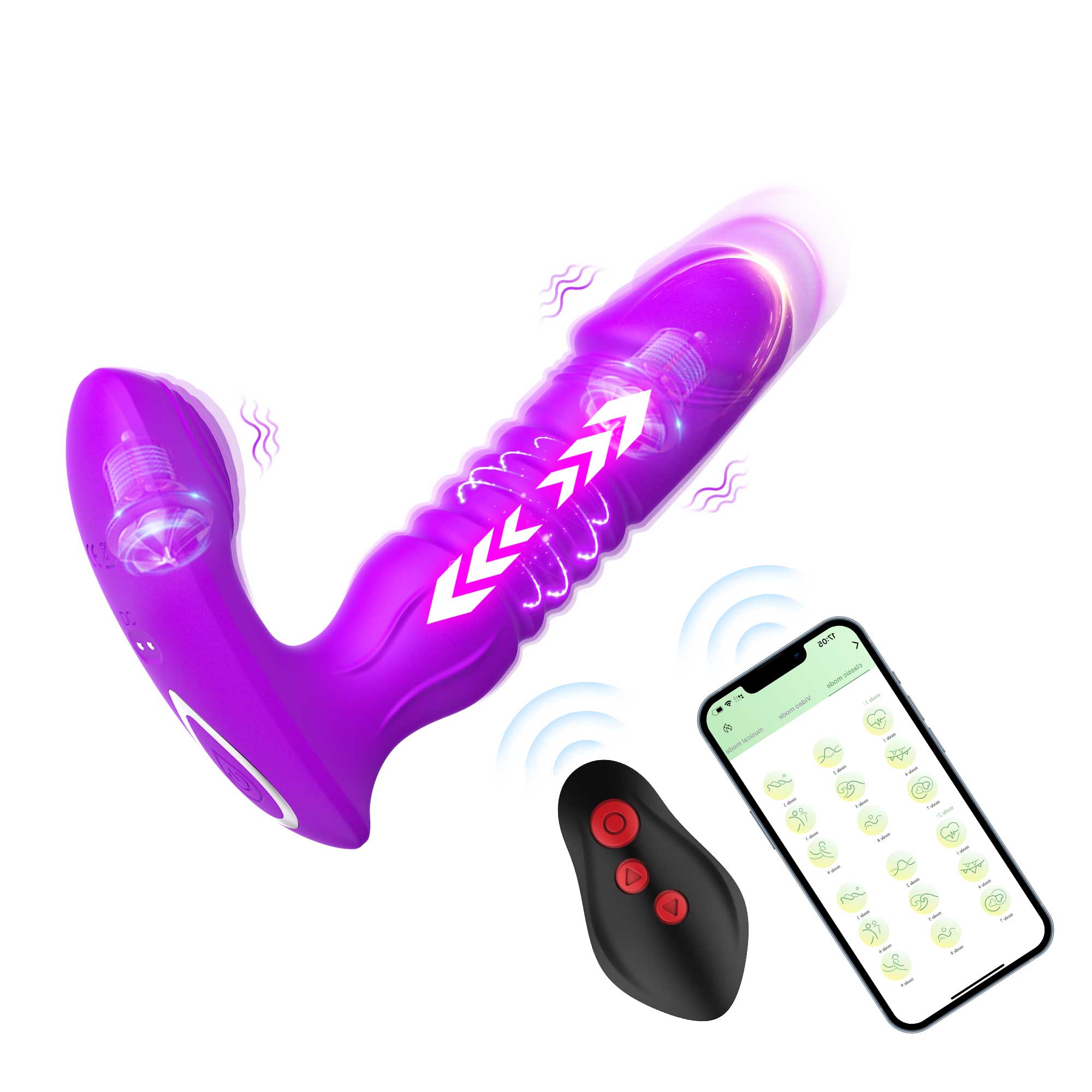 Vibratore Dildo Punto G - Spingente e Vibrante