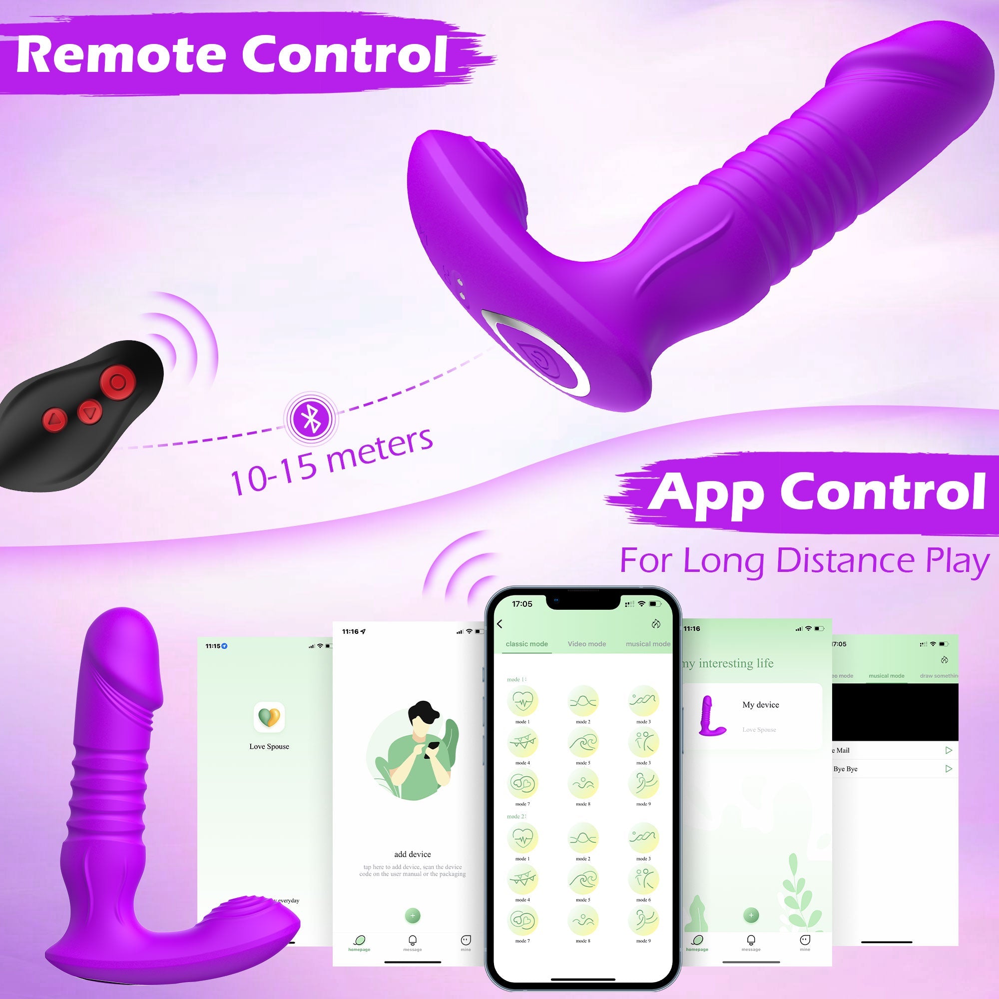 Vibratore Dildo Punto G - Spingente e Vibrante