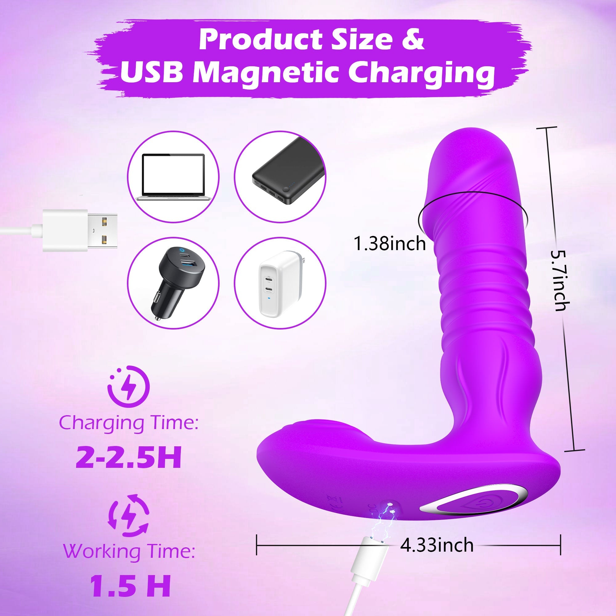 Vibratore Dildo Punto G - Spingente e Vibrante