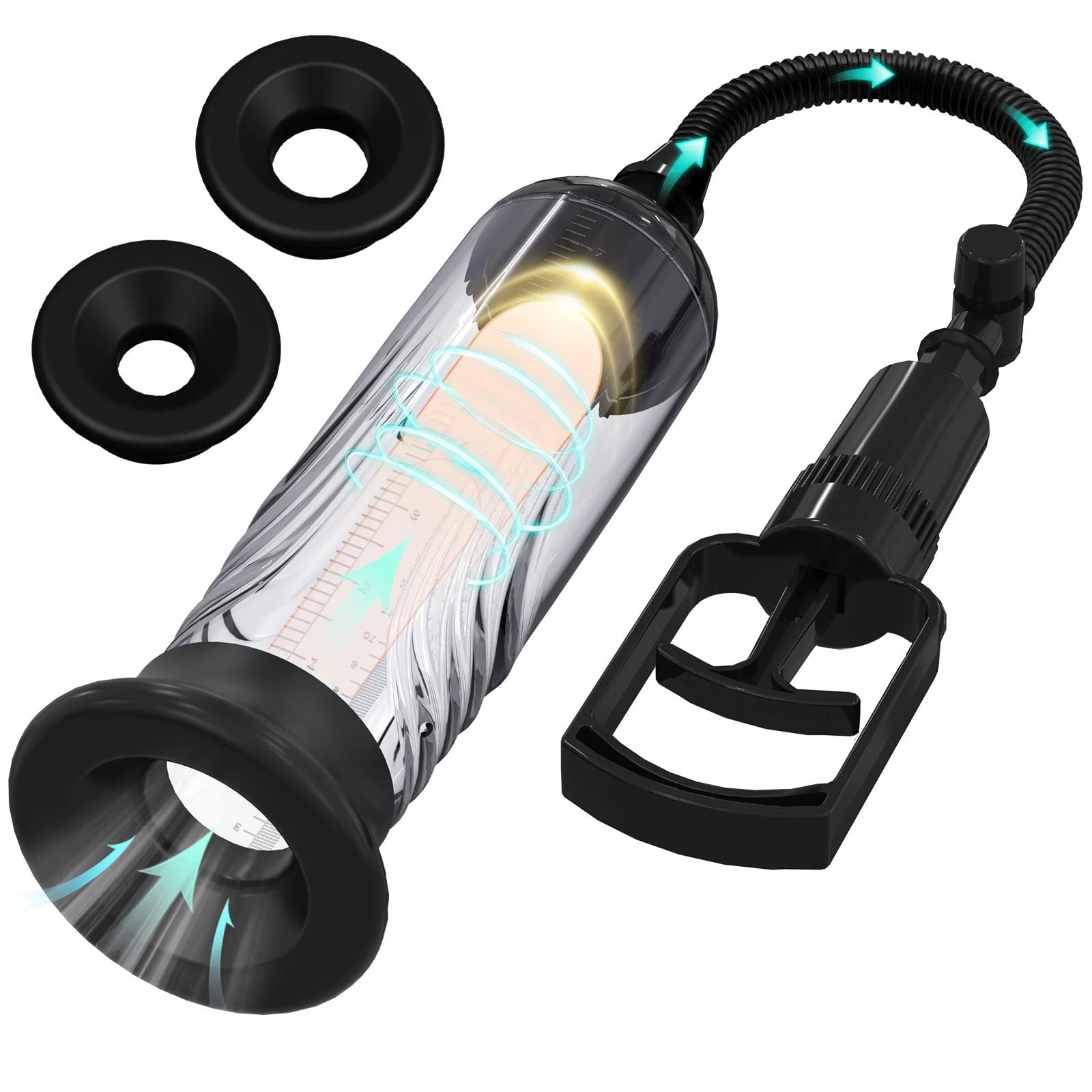 Kit per pompa per pene - 3 manicotti e accessori